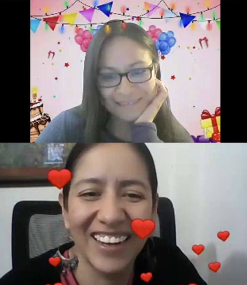 ACL members connecting online from around the world, celebrating together over video