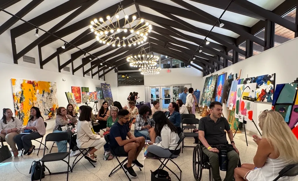 ACL participants in conversation circles at an in-person gathering